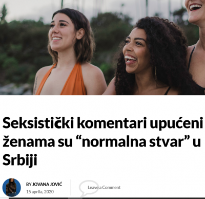 Seksistički komentari upućeni ženama su “normalna stvar” u Srbiji
