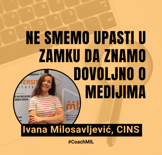 Ivana Milosavljević, CINS: Ne smemo upasti u zamku da znamo dovoljno o medijima