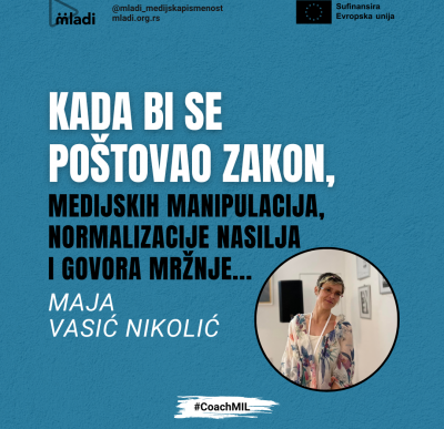Maja Vasić Nikolić: Kada bi se poštovao zakon, govora mržnje, medijskih manipulacija i normalizacije nasilja u medijima ne bi bilo